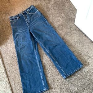 Free people high waisted crop flare jeans sz 26